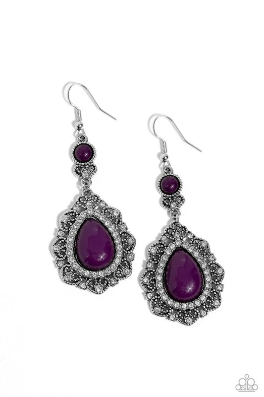 ​Palace Bribe - Purple - Paparazzi Earring Image