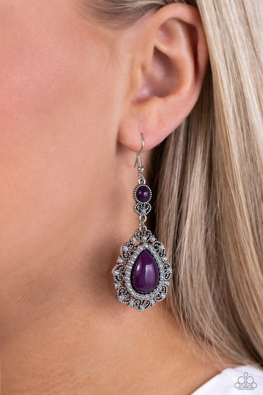 ​Palace Bribe - Purple - Paparazzi Earring Image