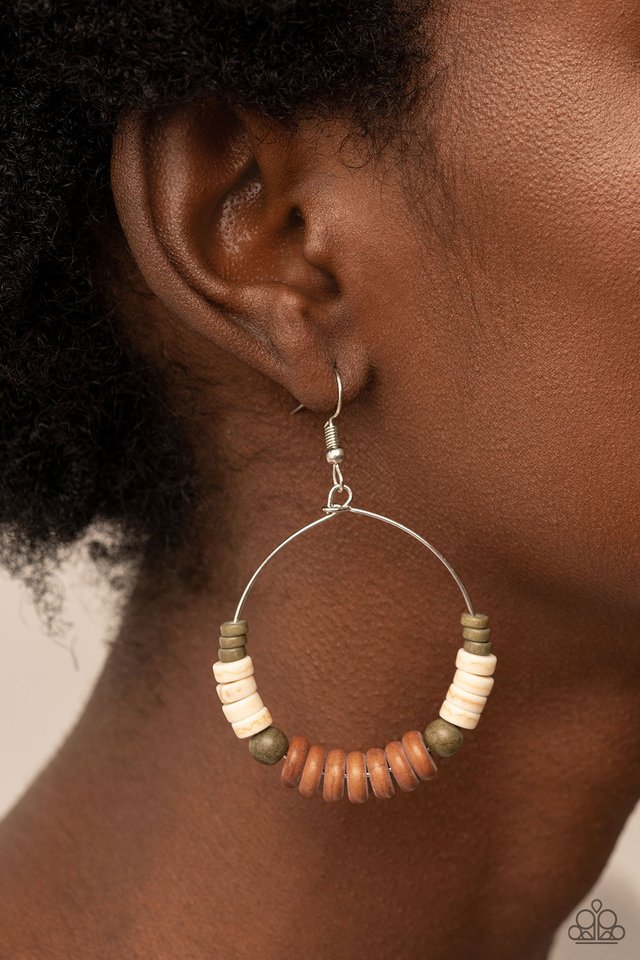 Earthy Esteem - Brown - Paparazzi Earring Image