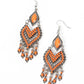 ​Dearly Debonair - Orange - Paparazzi Earring Image