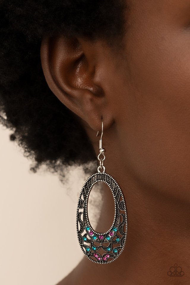 Colorfully Moon Child - Multi - Paparazzi Earring Image