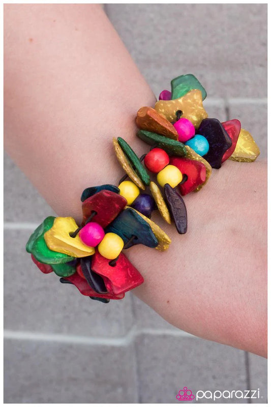 Pulsera Paparazzi ~ WOODwinked - Multi