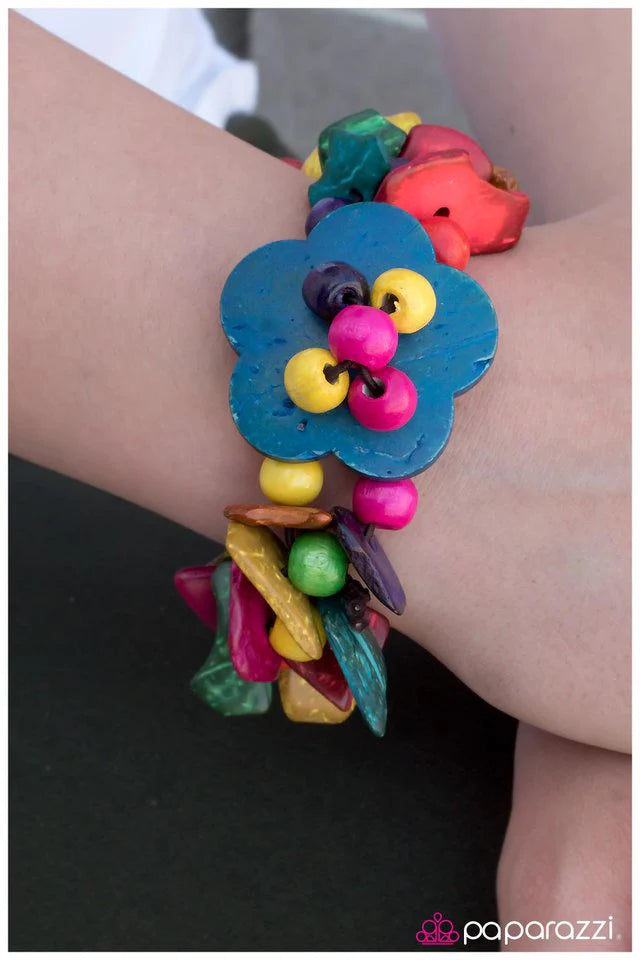 Pulsera Paparazzi ~ WOODnt Change A Thing - Multi