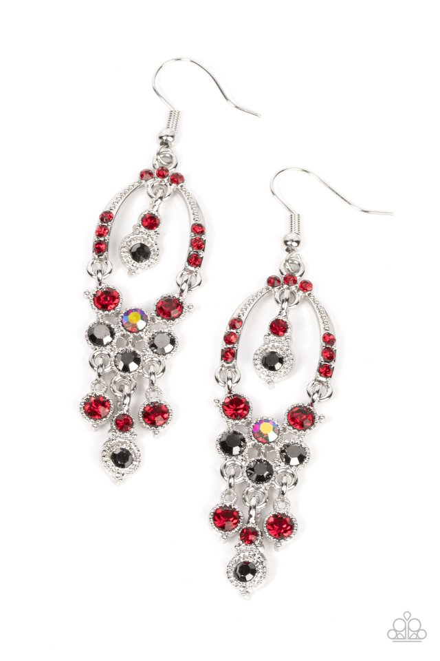 Sophisticated Starlet - Red - Paparazzi Earring Image