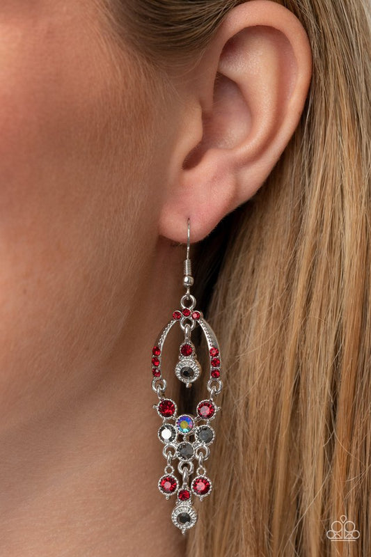 Sophisticated Starlet - Red - Paparazzi Earring Image