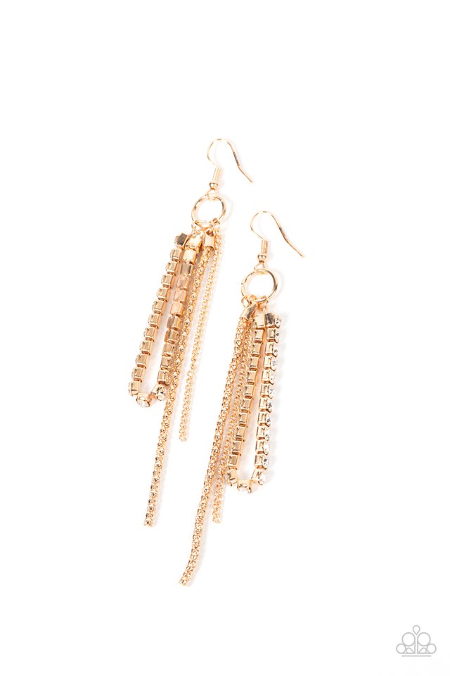 Swing Dance Dazzle - Gold - Paparazzi Earring Image