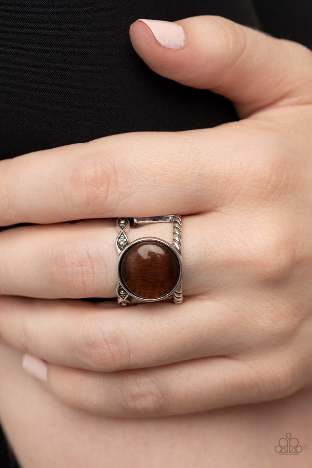 Clairvoyantly Cats Eye - Brown - Paparazzi Ring Image