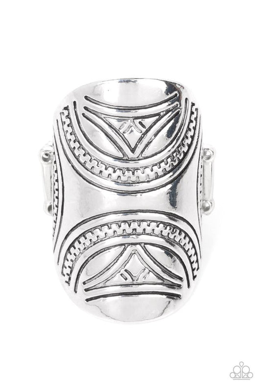 Pharaoh Party - Silver - Paparazzi Ring Image