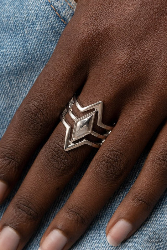 Deceivingly Diamond - Silver - Paparazzi Ring Image