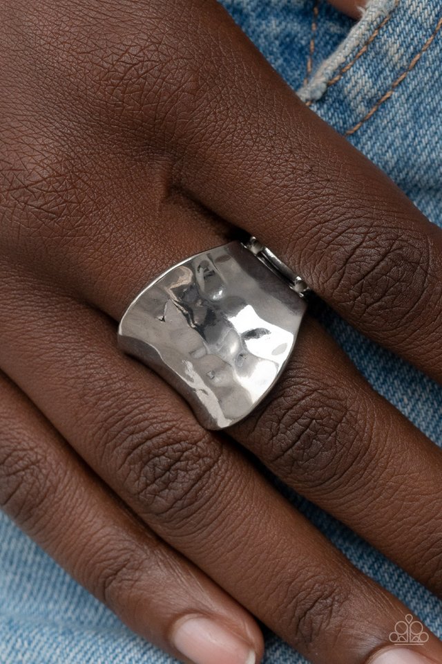 Hammer Down - Silver - Paparazzi Ring Image