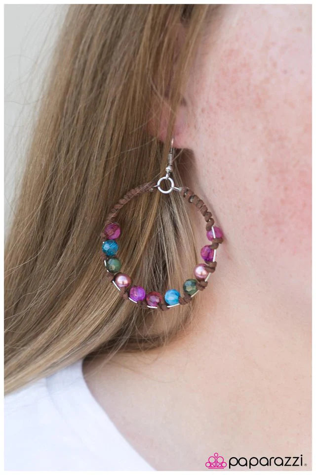 Paparazzi Earring ~ Desert Rose - Multi