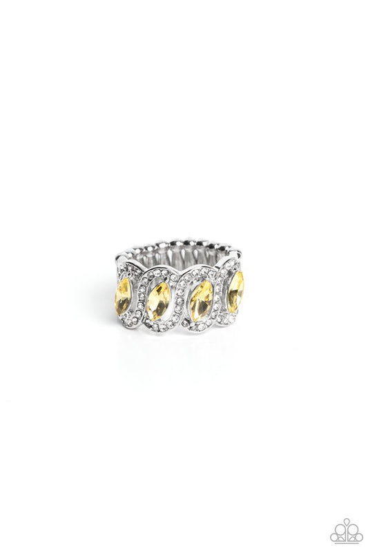 Staggering Sparkle - Yellow - Paparazzi Ring Image
