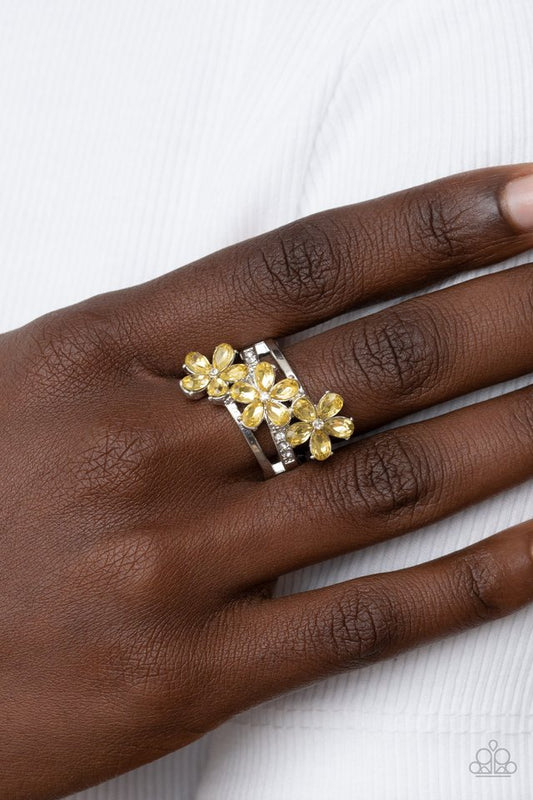 Posh Petals - Yellow - Paparazzi Ring Image