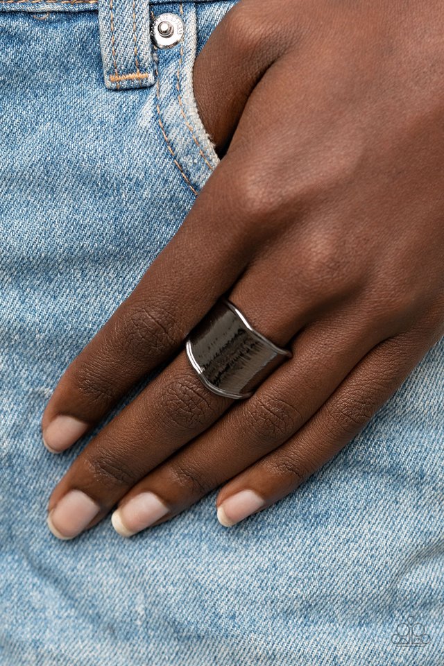 Too Little Too SLATE - Black - Paparazzi Ring Image