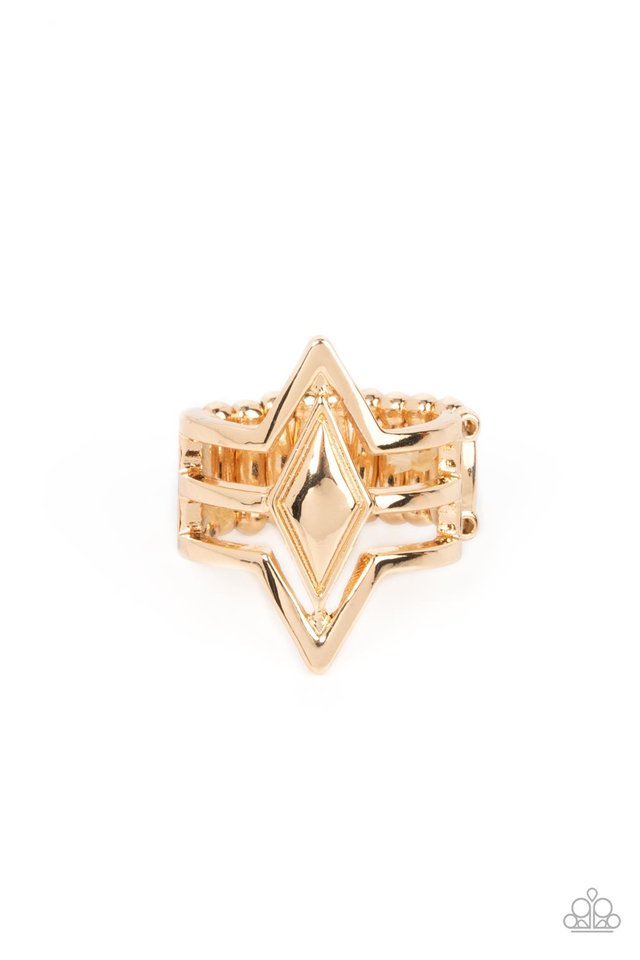 Deceivingly Diamond - Gold - Paparazzi Ring Image