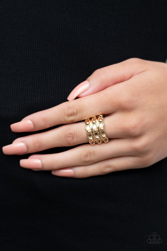 Dauntless Demeanor - Gold - Paparazzi Ring Image