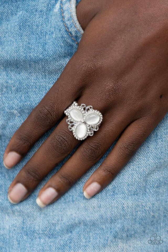 Bewitched Blossoms - White - Paparazzi Ring Image