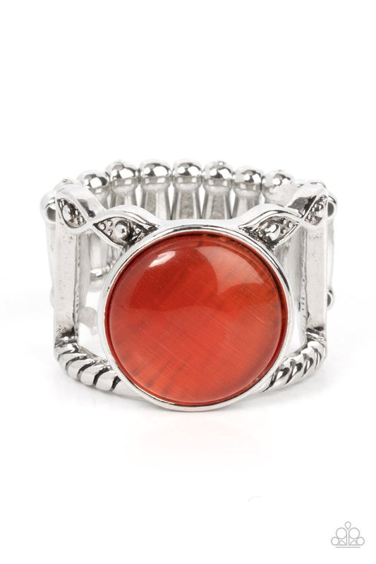 Clairvoyantly Cats Eye - Orange - Paparazzi Ring Image