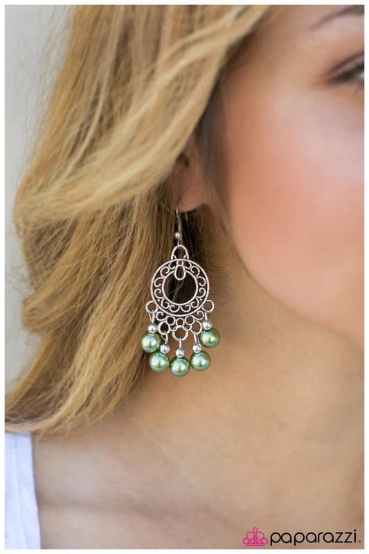 Paparazzi Earring ~ Hey Baby - Green