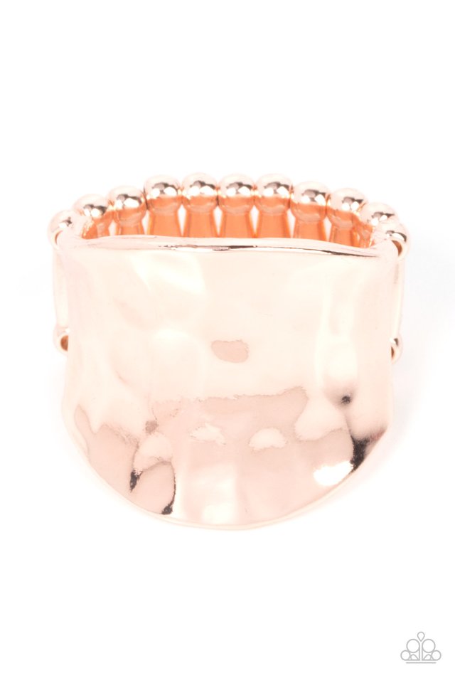 Hammer Down - Rose Gold - Paparazzi Ring Image