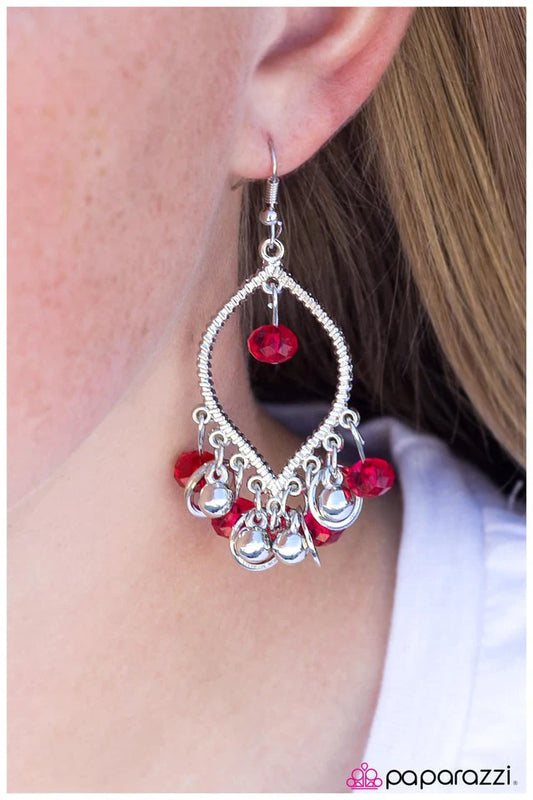 Paparazzi Earring ~ Hocus Pocus - Red