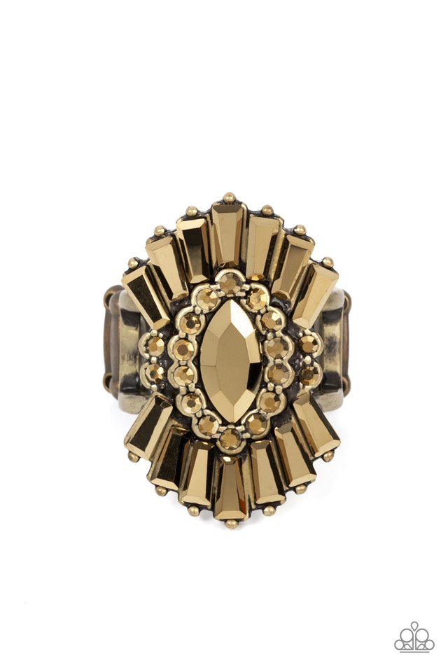 Daringly Deco - Brass - Paparazzi Ring Image