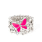 All FLUTTERED Up - Pink - Paparazzi Ring Image