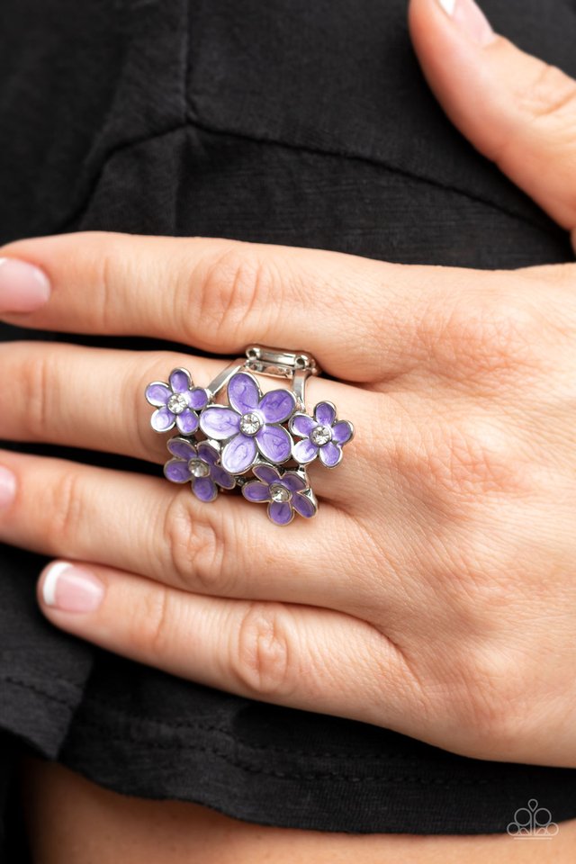 Boastful Blooms - Purple - Paparazzi Ring Image