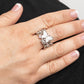 All FLUTTERED Up - White - Paparazzi Ring Image