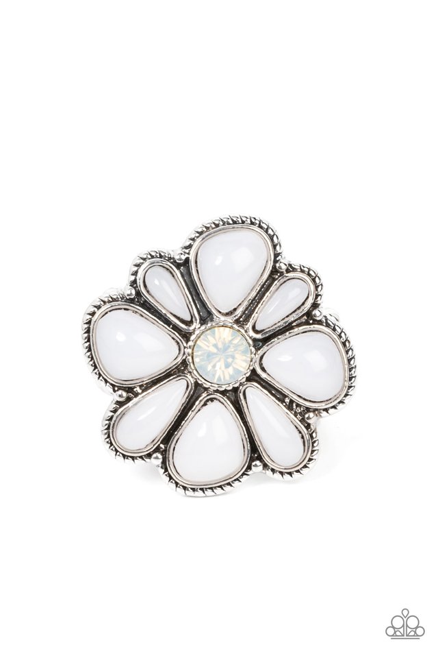 Meadow Mystique  - White - Paparazzi Ring Image