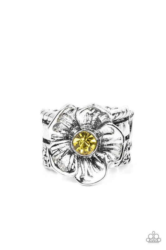 Prismatically Petunia - Yellow - Paparazzi Ring Image