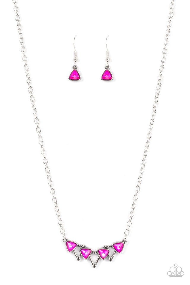 Pyramid Prowl - Pink - Paparazzi Necklace Image