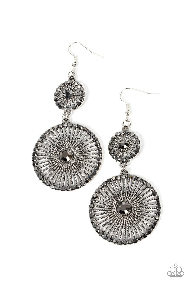 Bring Down the WHEELHOUSE - Silver - Paparazzi Earring Image