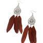 ​Pretty in PLUMES - Brown - Paparazzi Earring Image