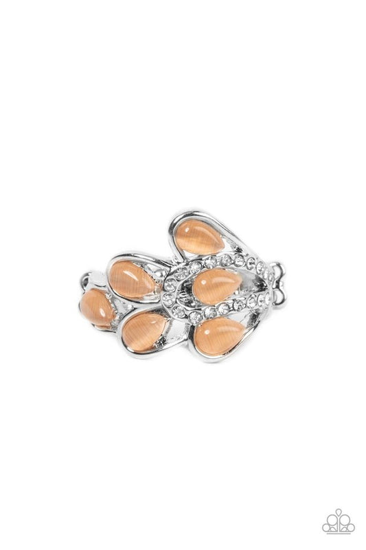 Cats Eye Cadence - Orange - Paparazzi Ring Image