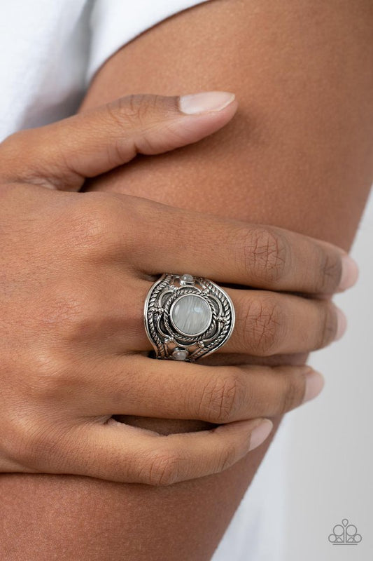 Exuberant Escapade - White - Paparazzi Ring Image