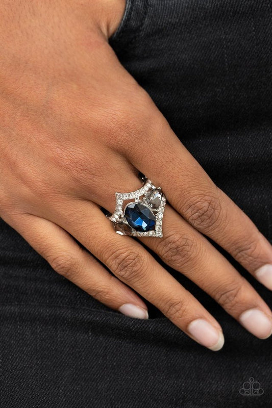 Bow Down to Dazzle - Blue - Paparazzi Ring Image