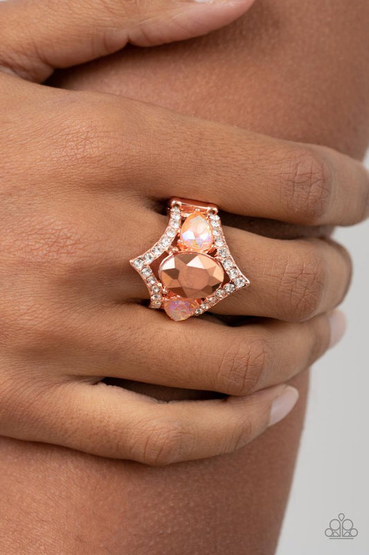 ​Bow Down to Dazzle - Copper - Paparazzi Ring Image