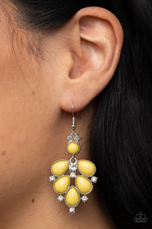 Transcendental Teardrops - Yellow - Paparazzi Earring Image