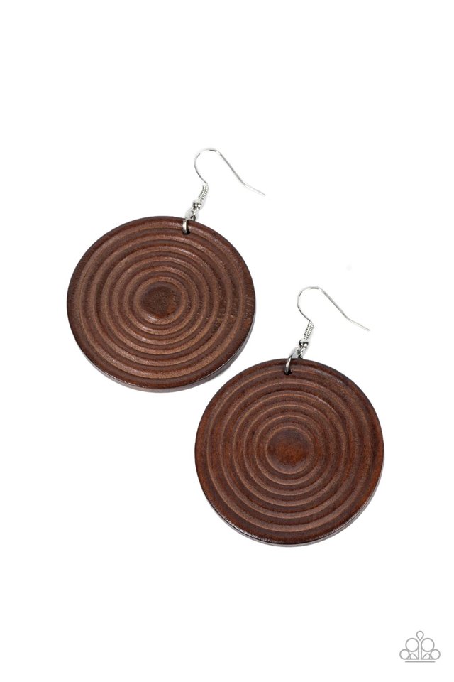 ​Caribbean Cymbal - Brown - Paparazzi Earring Image