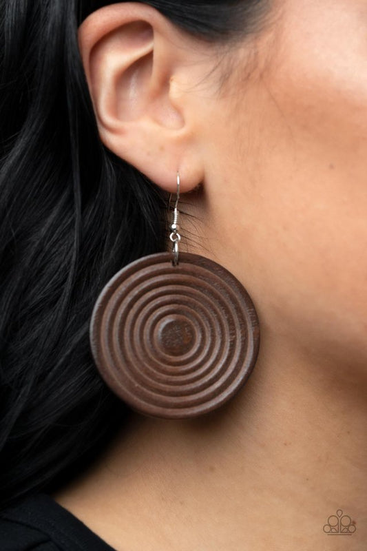 ​Caribbean Cymbal - Brown - Paparazzi Earring Image