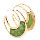 ​Contemporary Curves - Green - Paparazzi Earring Image