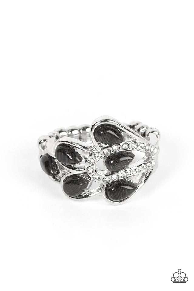 Cats Eye Cadence - Black - Paparazzi Ring Image