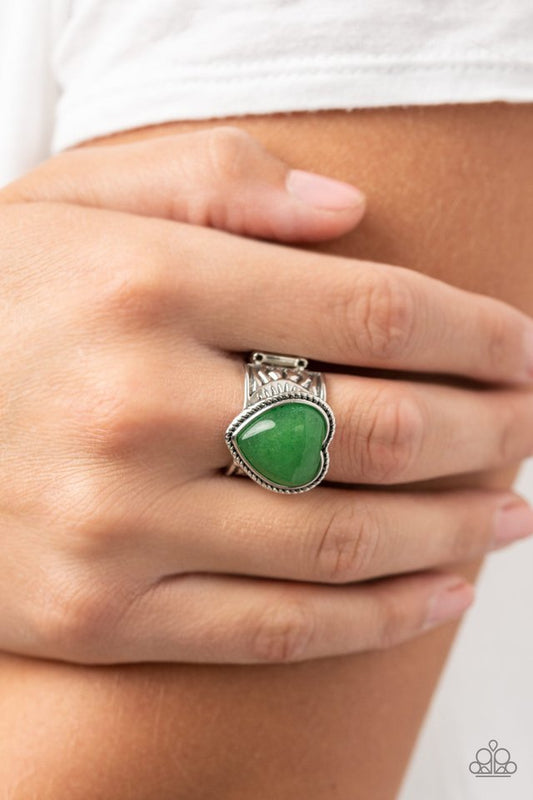 Stone Age Admirer - Green - Paparazzi Ring Image