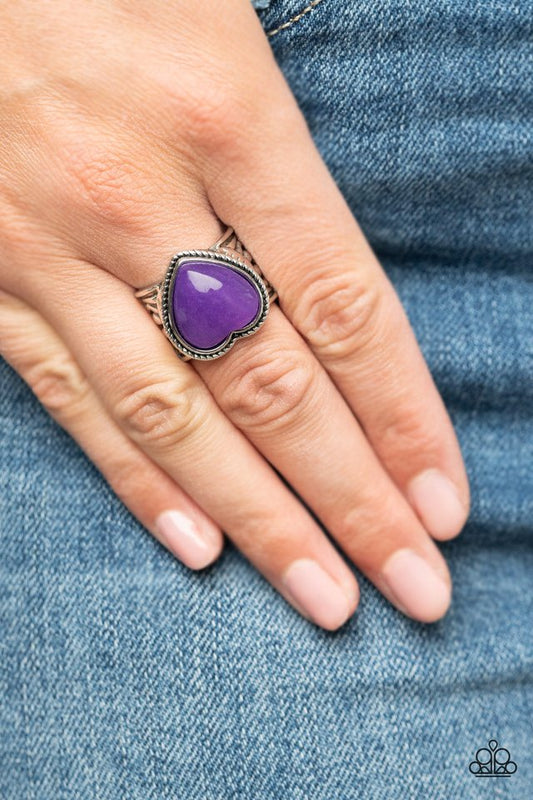 Stone Age Admirer - Purple - Paparazzi Ring Image