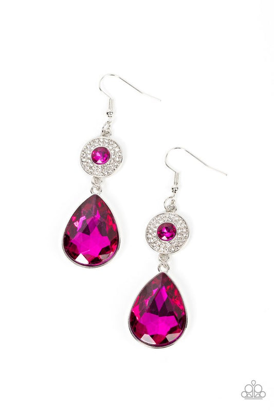 Collecting My Royalties - Pink - Paparazzi Earring Image