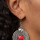 Terra Throwdown - Red - Paparazzi Earring Image