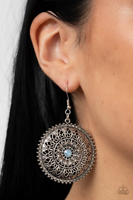 Spellbinding Botanicals - Blue - Paparazzi Earring Image