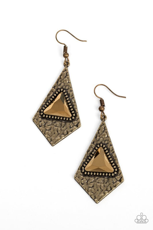 Cosmic Destination - Brass - Paparazzi Earring Image