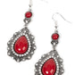 Palace Bribe - Red - Paparazzi Earring Image